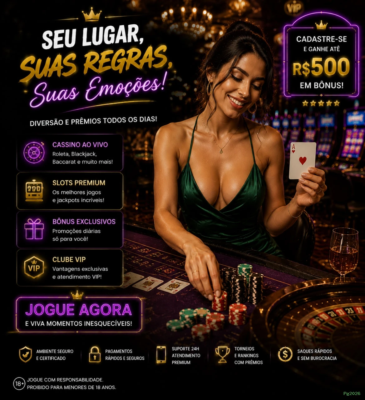 Ganhar e sacar na Pg2026